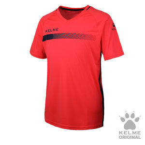 K16Z2003 Short Sleeve Football Shirt Neon Red/Dark Blue